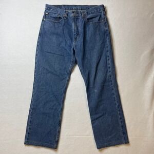 Levi's 516 Jeans‎ Mens W34 L30 Blue Denim Straight Leg Waterless READ HEMMED